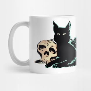 Skull and cat Mug